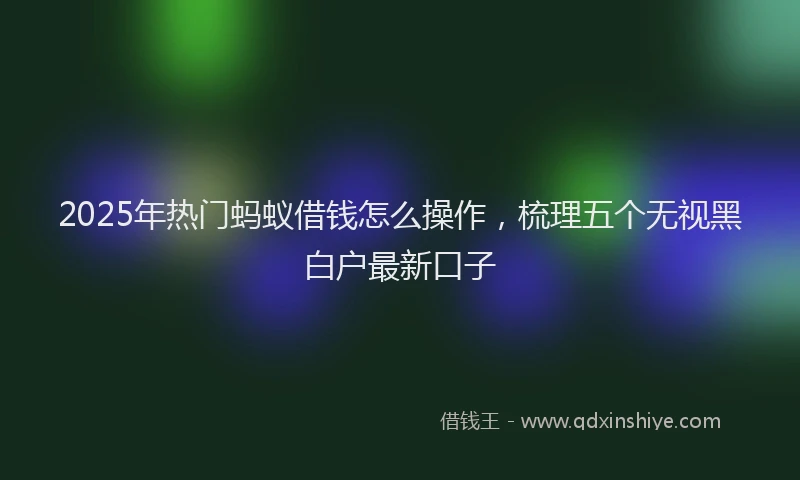 2025年热门蚂蚁借钱怎么操作，梳理五个无视黑白户最新口子