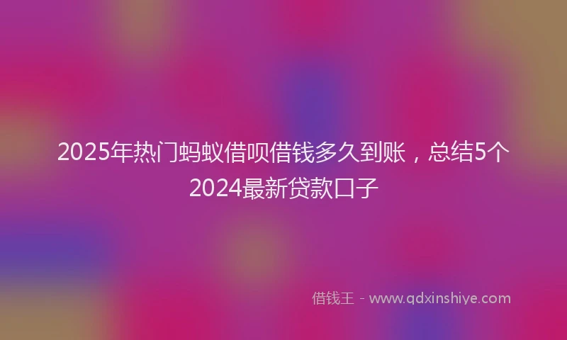 2025年热门蚂蚁借呗借钱多久到账，总结5个2024最新贷款口子