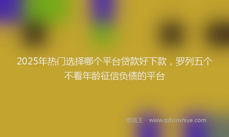 2025年热门选择哪个平台贷款好下款，罗列五个不看年龄征信负债的平台