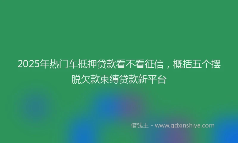 2025年热门车抵押贷款看不看征信，概括五个摆脱欠款束缚贷款新平台
