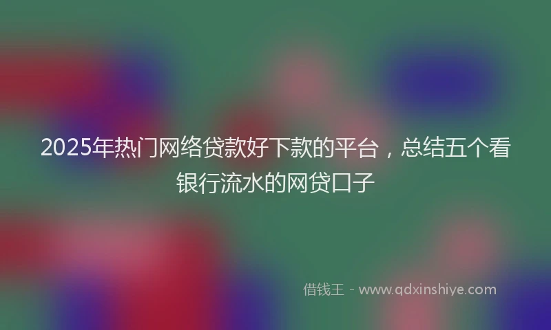 2025年热门网络贷款好下款的平台，总结五个看银行流水的网贷口子
