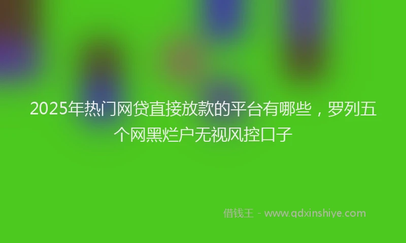 2025年热门网贷直接放款的平台有哪些，罗列五个网黑烂户无视风控口子