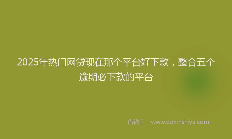 2025年热门网贷现在那个平台好下款，整合五个逾期必下款的平台