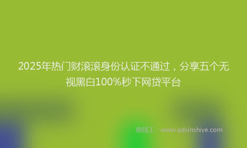 2025年热门财滚滚身份认证不通过，分享五个无视黑白100%秒下网贷平台