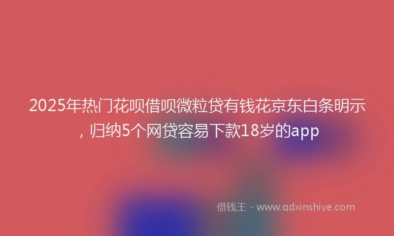 2025年热门花呗借呗微粒贷有钱花京东白条明示，归纳5个网贷容易下款18岁的app