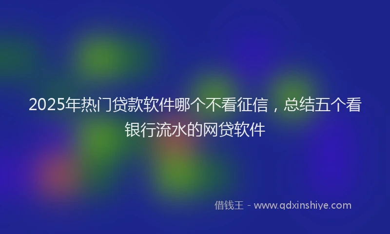 2025年热门贷款软件哪个不看征信，总结五个看银行流水的网贷软件