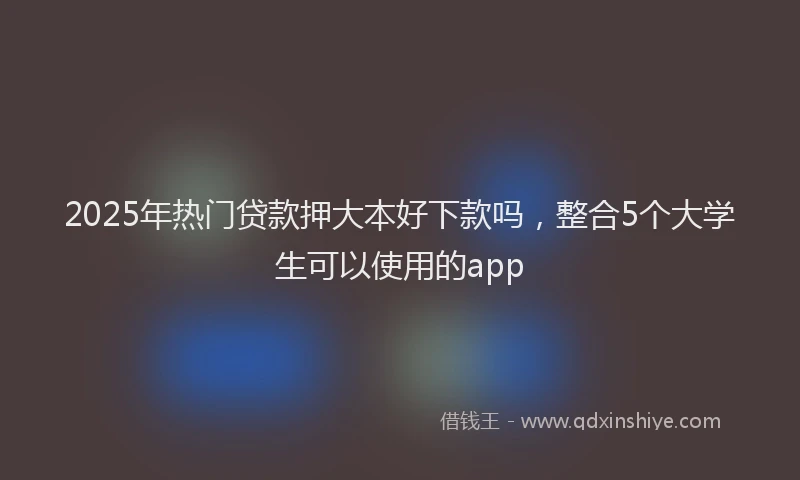 2025年热门贷款押大本好下款吗，整合5个大学生可以使用的app