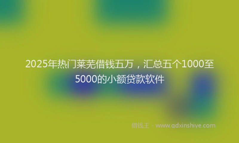 2025年热门莱芜借钱五万，汇总五个1000至5000的小额贷款软件