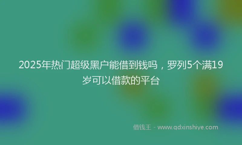 2025年热门超级黑户能借到钱吗，罗列5个满19岁可以借款的平台