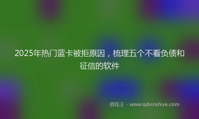 2025年热门蓝卡被拒原因，梳理五个不看负债和征信的软件