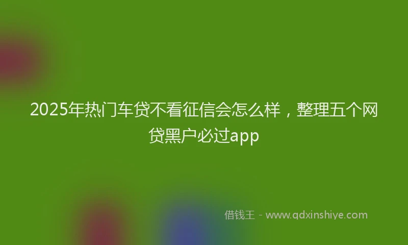 2025年热门车贷不看征信会怎么样，整理五个网贷黑户必过app