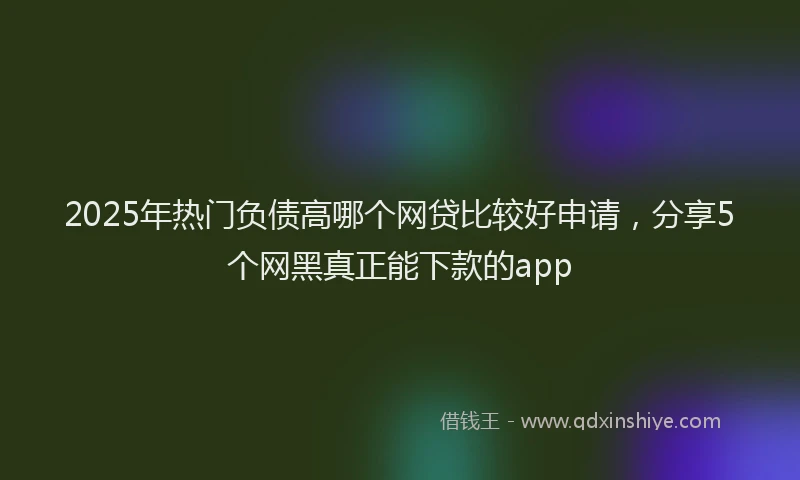 2025年热门负债高哪个网贷比较好申请，分享5个网黑真正能下款的app
