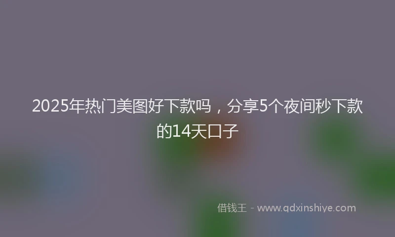 2025年热门美图好下款吗，分享5个夜间秒下款的14天口子