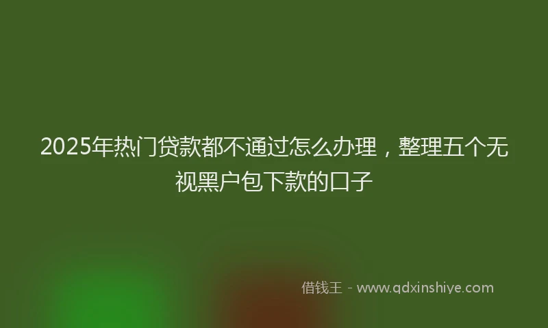 2025年热门贷款都不通过怎么办理，整理五个无视黑户包下款的口子