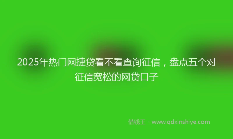 2025年热门网捷贷看不看查询征信，盘点五个对征信宽松的网贷口子