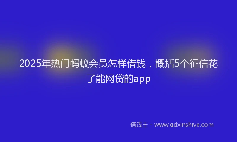 2025年热门蚂蚁会员怎样借钱，概括5个征信花了能网贷的app