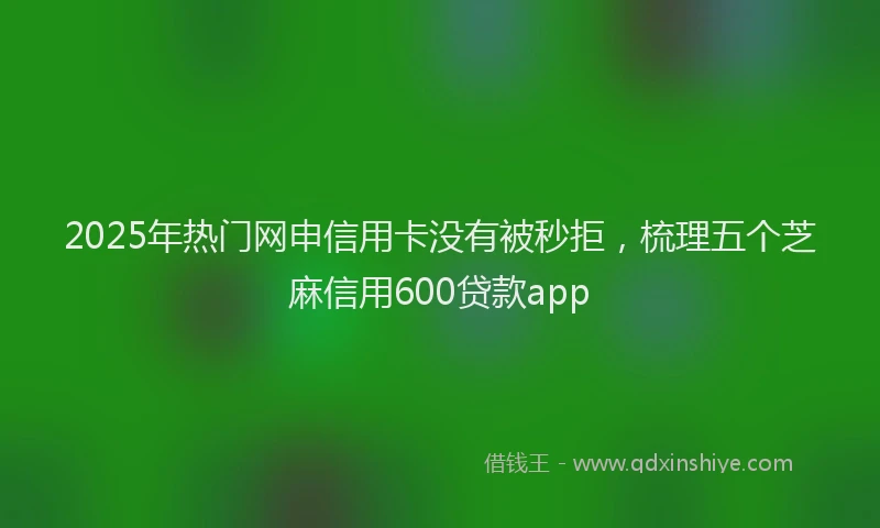2025年热门网申信用卡没有被秒拒，梳理五个芝麻信用600贷款app