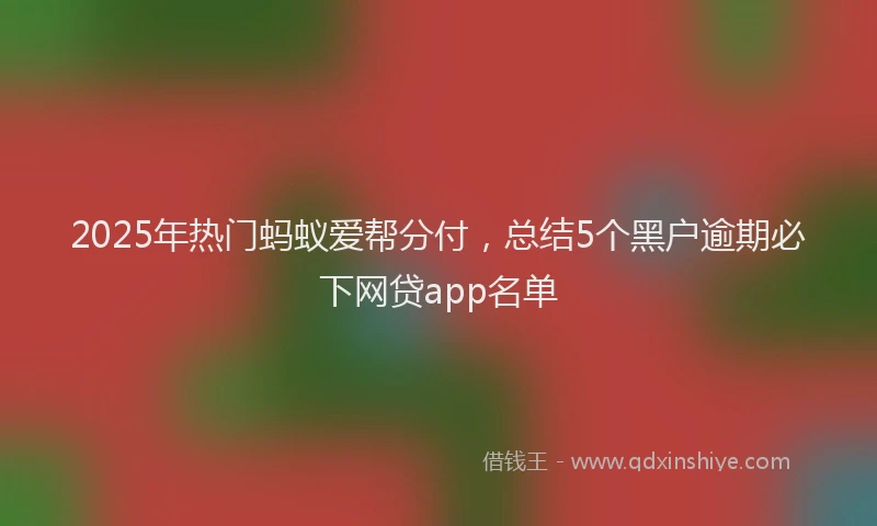 2025年热门蚂蚁爱帮分付，总结5个黑户逾期必下网贷app名单