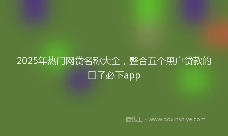 2025年热门网贷名称大全，整合五个黑户贷款的口子必下app