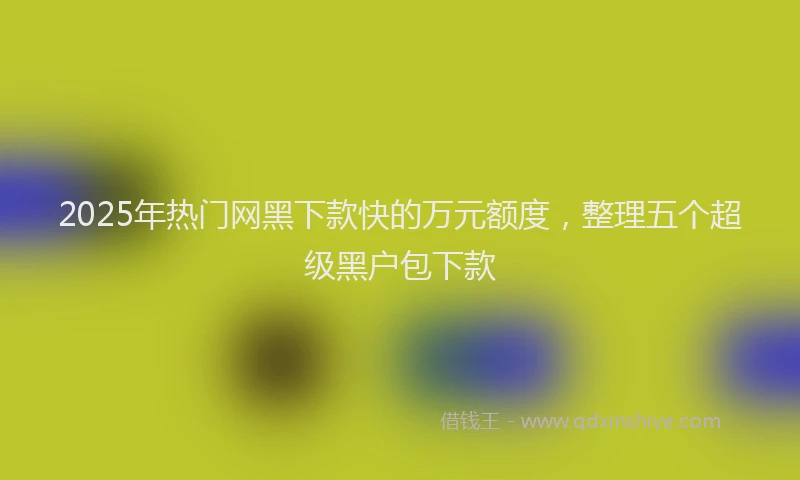 2025年热门网黑下款快的万元额度，整理五个超级黑户包下款