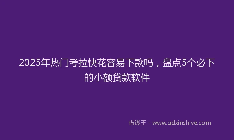 2025年热门考拉快花容易下款吗，盘点5个必下的小额贷款软件