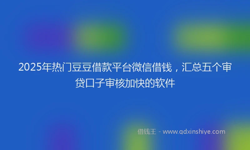 2025年热门豆豆借款平台微信借钱，汇总五个审贷口子审核加快的软件