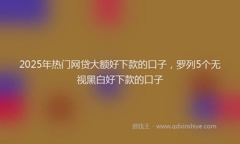 2025年热门网贷大额好下款的口子，罗列5个无视黑白好下款的口子