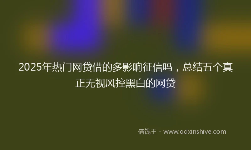 2025年热门网贷借的多影响征信吗，总结五个真正无视风控黑白的网贷