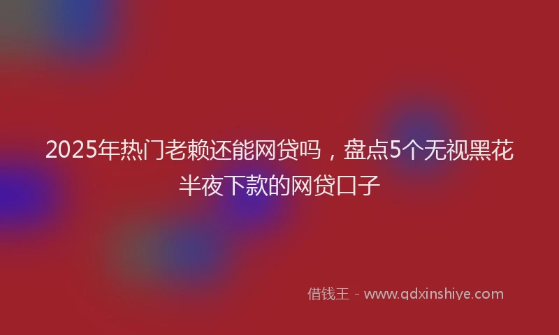 2025年热门老赖还能网贷吗，盘点5个无视黑花半夜下款的网贷口子