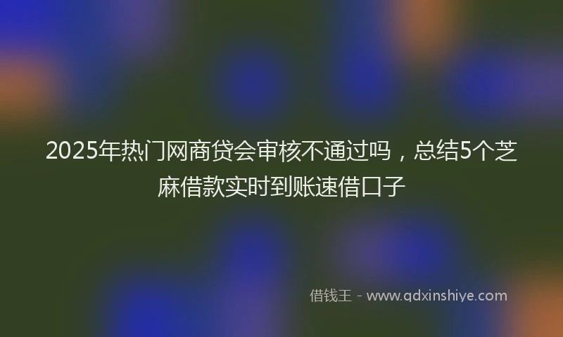 2025年热门网商贷会审核不通过吗，总结5个芝麻借款实时到账速借口子