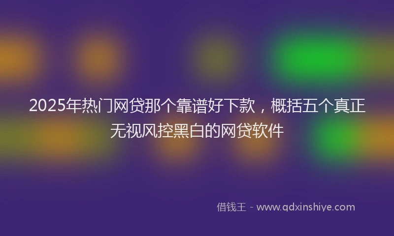 2025年热门网贷那个靠谱好下款，概括五个真正无视风控黑白的网贷软件