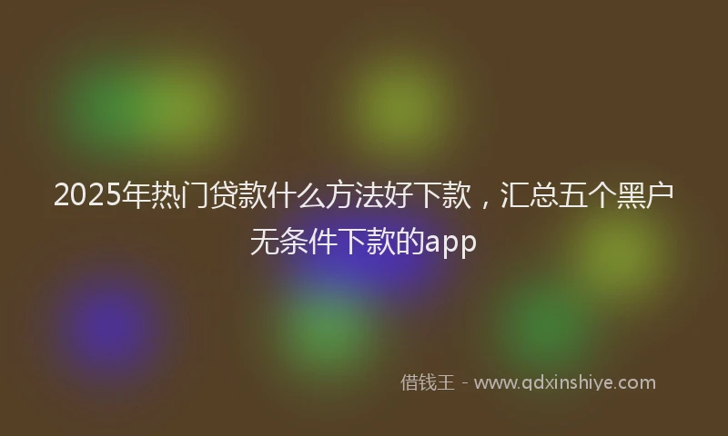 2025年热门贷款什么方法好下款，汇总五个黑户无条件下款的app