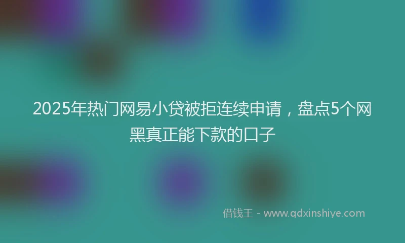 2025年热门网易小贷被拒连续申请，盘点5个网黑真正能下款的口子