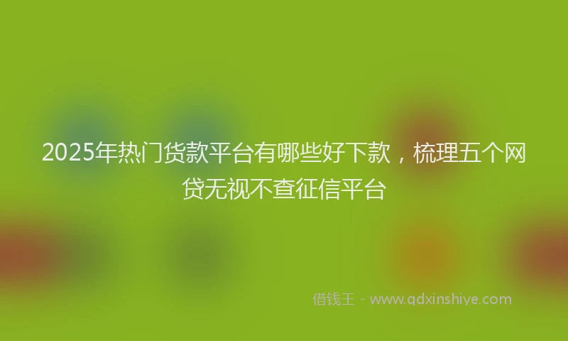 2025年热门货款平台有哪些好下款，梳理五个网贷无视不查征信平台