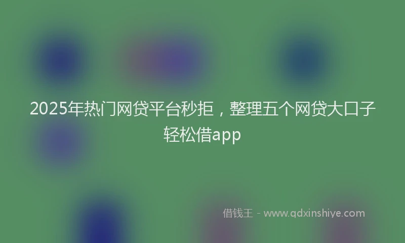 2025年热门网贷平台秒拒，整理五个网贷大口子轻松借app