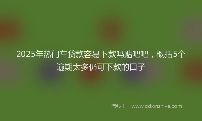 2025年热门车贷款容易下款吗贴吧吧，概括5个逾期太多仍可下款的口子