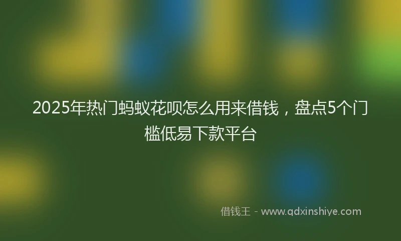 2025年热门蚂蚁花呗怎么用来借钱，盘点5个门槛低易下款平台