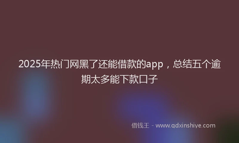 2025年热门网黑了还能借款的app，总结五个逾期太多能下款口子