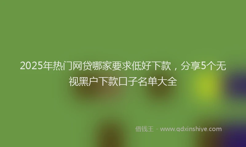 2025年热门网贷哪家要求低好下款，分享5个无视黑户下款口子名单大全