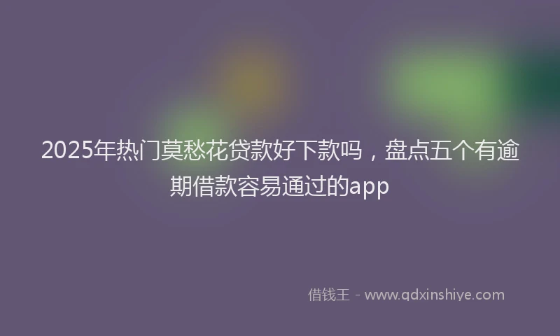 2025年热门莫愁花贷款好下款吗，盘点五个有逾期借款容易通过的app