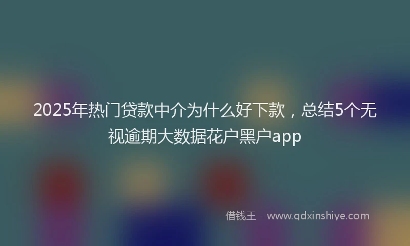 2025年热门贷款中介为什么好下款，总结5个无视逾期大数据花户黑户app