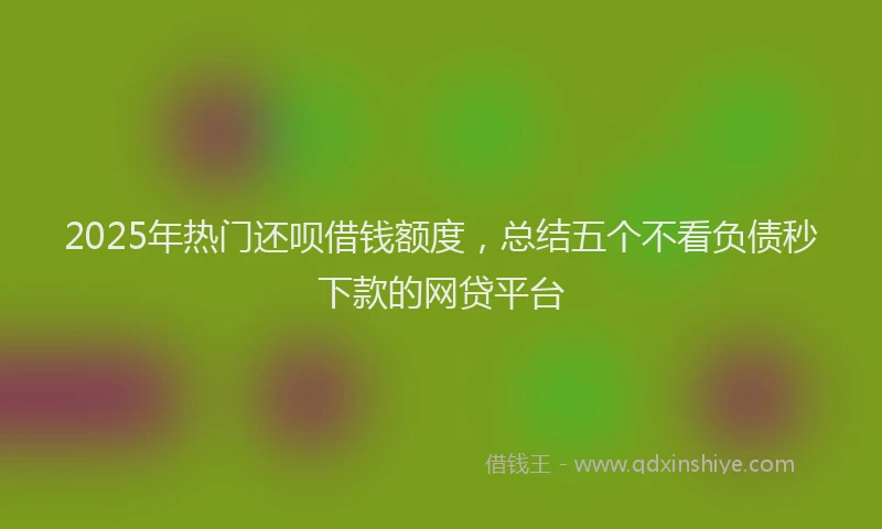 2025年热门还呗借钱额度，总结五个不看负债秒下款的网贷平台