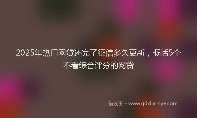 2025年热门网贷还完了征信多久更新，概括5个不看综合评分的网贷