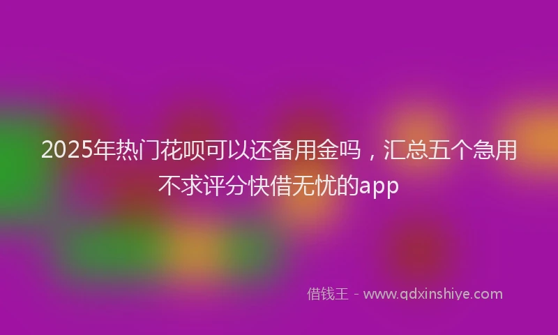 2025年热门花呗可以还备用金吗，汇总五个急用不求评分快借无忧的app