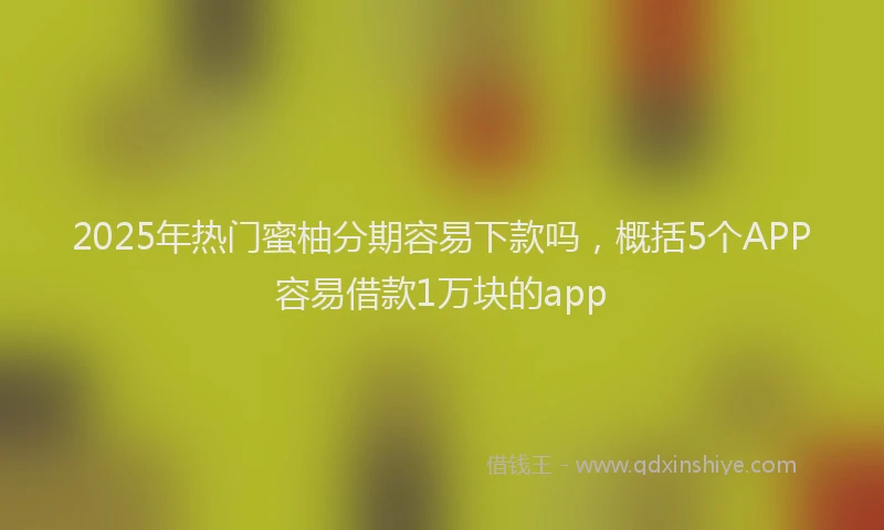 2025年热门蜜柚分期容易下款吗，概括5个APP容易借款1万块的app
