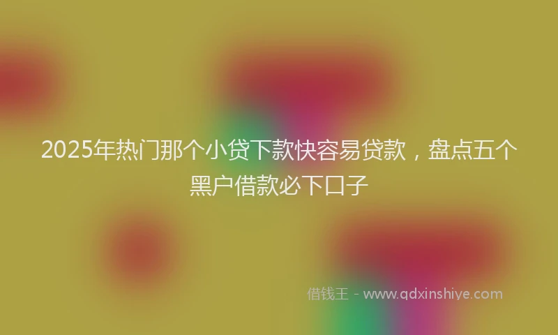 2025年热门那个小贷下款快容易贷款，盘点五个黑户借款必下口子