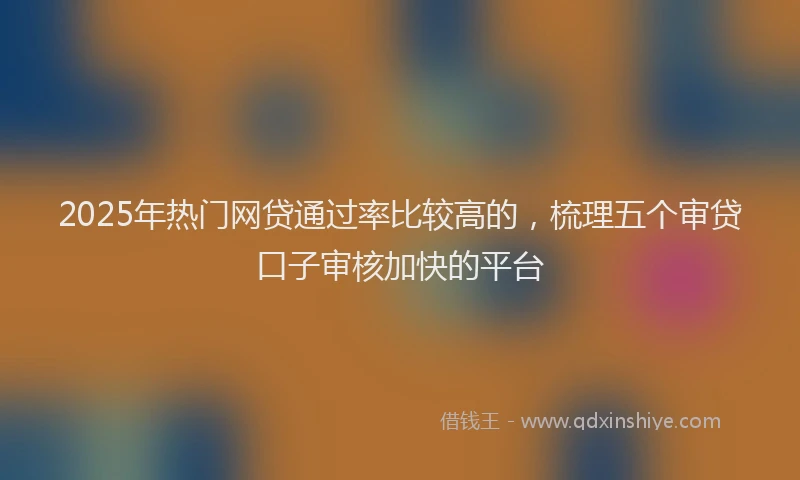 2025年热门网贷通过率比较高的，梳理五个审贷口子审核加快的平台