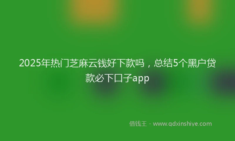 2025年热门芝麻云钱好下款吗，总结5个黑户贷款必下口子app