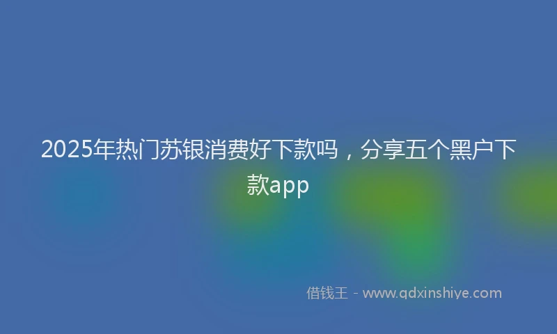 2025年热门苏银消费好下款吗，分享五个黑户下款app