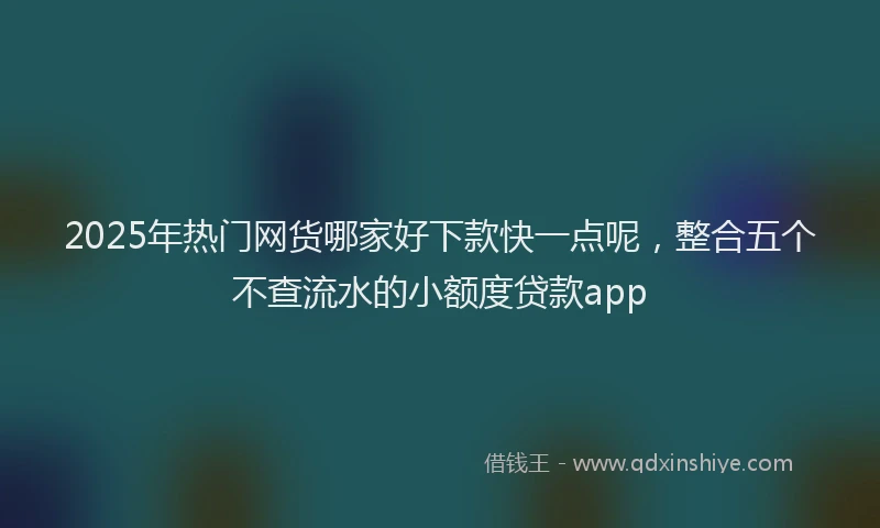 2025年热门网货哪家好下款快一点呢，整合五个不查流水的小额度贷款app